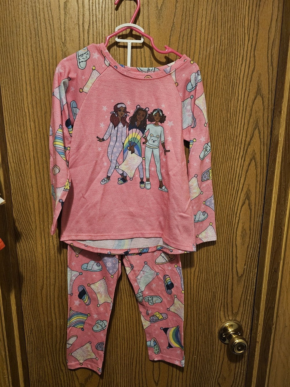The Children's Place Pink Rainbow Friends Pajama Set